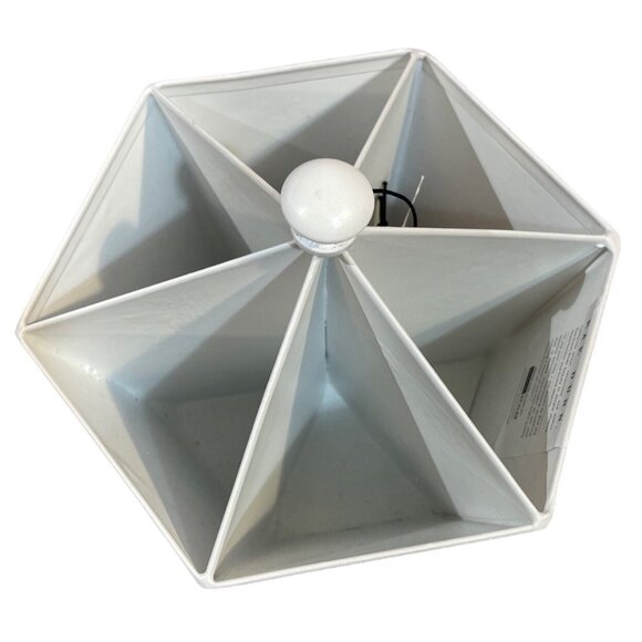 Rae Dunn Desk Organizer "Create""Draw""Color"6 Compartments White Metal Hexagon - Picture 5 of 6
